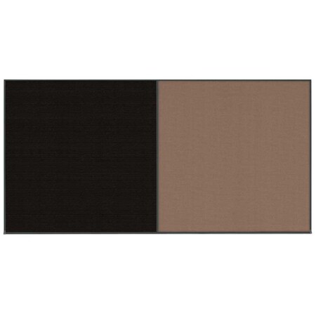 United Visual Products Enclosed Corkboard, 1 Door, 60"x36", 4" Fra UV3410-WHITE-MEDGRY
